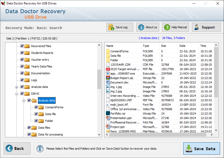 Save recovered files
