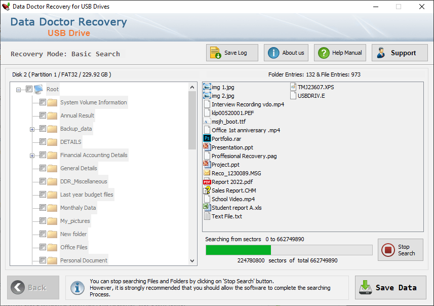 Files searching process is going on